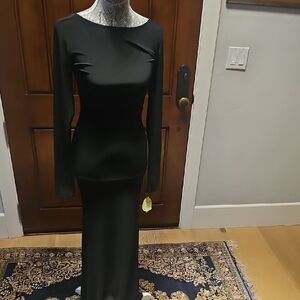 Elegant Black Long Sleeve Dress